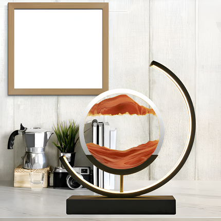 Relaxing LED Sand Lamp with Remote & App – Dimmable 3-Color Ambient Mood Light, 10″ x 11″ Decorative Sandscape for Home