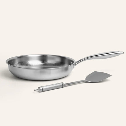 Titanium Hammered Pan with Spoon – Durable & Safe Cookware