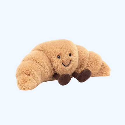 Croissant Plush Pillow – Soft & Funny Smiling Croissant Cushion
