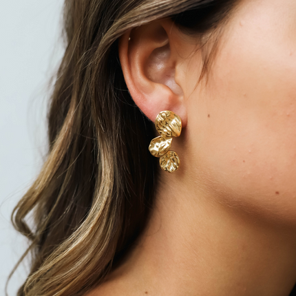 Gold Statement Earrings | Organic Shape Dangle Earrings | Hypoallergenic Gold Earrings for Women