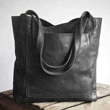 Genuine Leather Shopper Tote for Women – Large Work & Everyday Shoulder Bag
