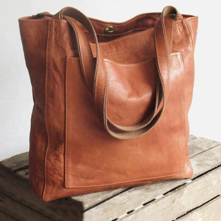 Genuine Leather Shopper Tote for Women – Large Work & Everyday Shoulder Bag