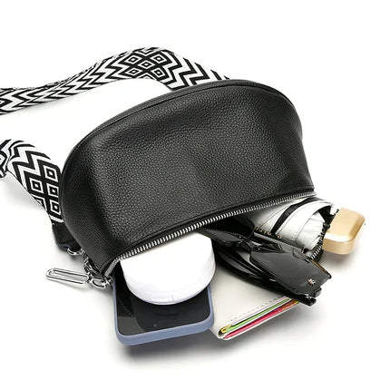 Elegant Crossbody Waist Bag with Wide Strap | Luxury Convertible Hip & Shoulder Bag