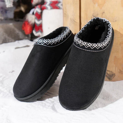 Fleece-Lined Winter Slippers for Women & Men – Warm Indoor House Shoes