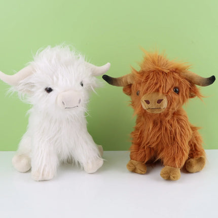 Highland Cow Plush Toy – Realistic 29 cm Soft & Fluffy Stuffed Animal – Ideal Gift for Kids & Adults