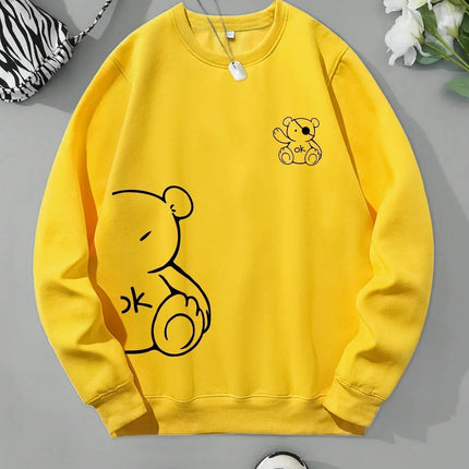 Unisex Cat Sweater – Minimalist Oversized Sweater with Cat Line Print