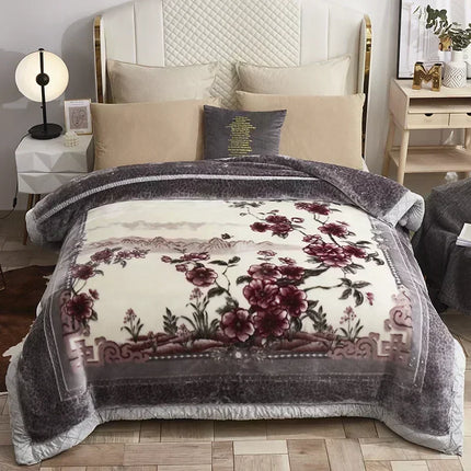 Luxury Floral Fleece Throw Blanket – Ultra Soft & Warm Winter Decor
