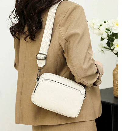 Trendy Women's Crossbody Bag with Wide Strap & Mini Pouch – Stylish & Practical for Daily Use