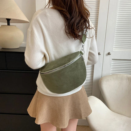 Minimalist Suede Hip Bag – Versatile Crossbody & Fanny Pack for Women