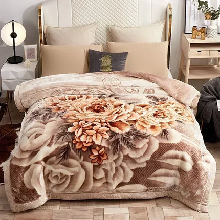 Luxury Floral Fleece Throw Blanket – Ultra Soft & Warm Winter Decor