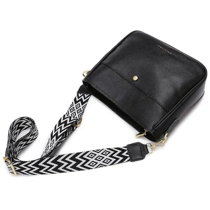 Stylish Women's Shoulder Bag with Wide Strap – Versatile Crossbody Purse with Spacious Compartments