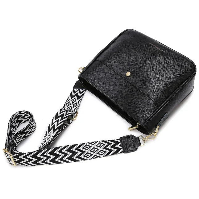 Stylish Women's Shoulder Bag with Wide Strap – Versatile Crossbody Purse with Spacious Compartments