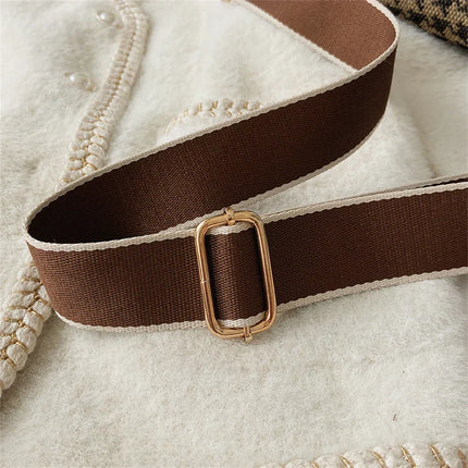 Brown & Beige Houndstooth Fanny Pack Belt Bag – Women’s Crossbody Waist Bag