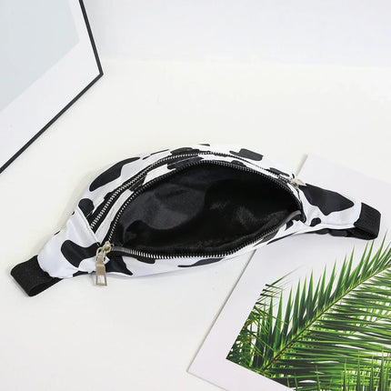 Cow Print Crossbody Waist Bag – Cowhide Pattern Fanny Pack / Animal Print Hip Bag