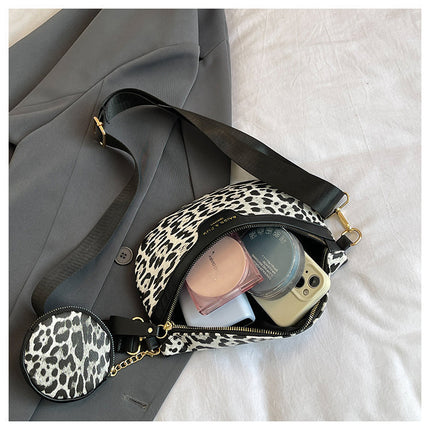 Leopard Print Crossbody & Waist Bag – Adjustable Strap, Mini Pouch, Trendy Animal Print