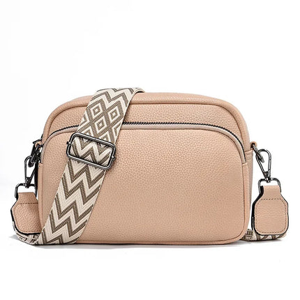 Trendy Women's Crossbody Bag with Wide Strap & Mini Pouch – Stylish & Practical for Daily Use