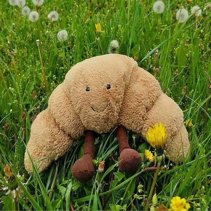 Croissant Plush Pillow – Soft & Funny Smiling Croissant Cushion