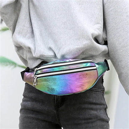 Holographic Crossbody Hip Bag – Trendy Festival Waist Pack with Adjustable Strap