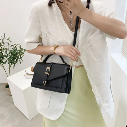 Elegant PU Leather Crossbody Bag with Buckle Closure – Chic Shoulder Bag for Women