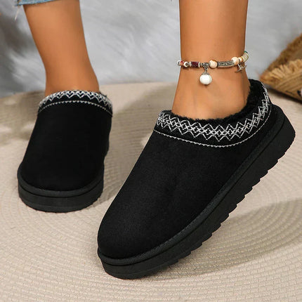 Fleece-Lined Winter Slippers for Women & Men – Warm Indoor House Shoes