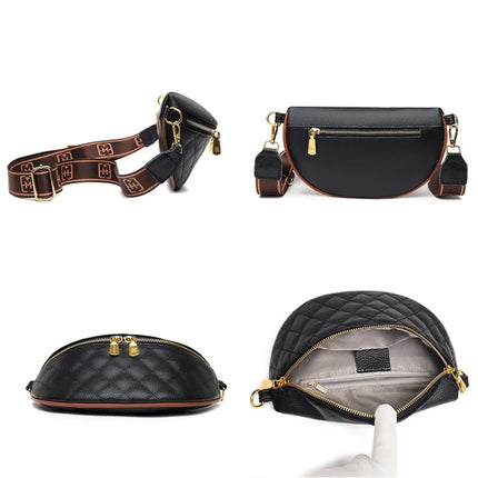 Quilted Black Belt Bag | Gold Hardware Adjustable Waist / Crossbody Bag – Stylish Hands-Free Everyday Accessory