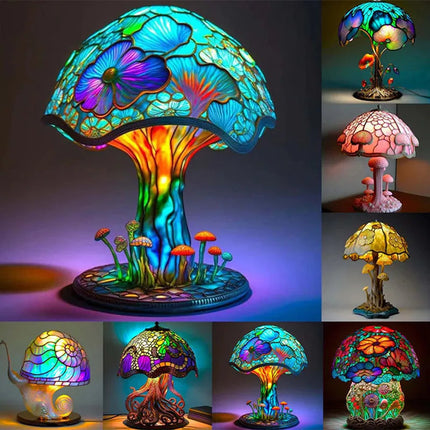Colorful Mushroom Table Lamp – USB LED Night Light for Bedroom, Desk & Home Décor