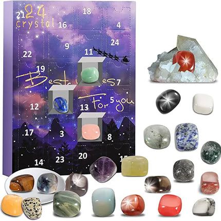 Crystal Advent Calendar – 24 Natural Gemstones & Healing Crystals Christmas Countdown