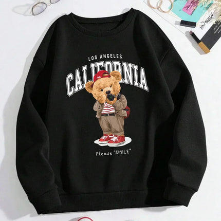 Unisex California Bear Sweater - Oversized Sweater with Bear Print
