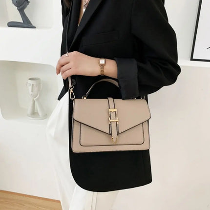 Elegant PU Leather Crossbody Bag with Buckle Closure – Chic Shoulder Bag for Women
