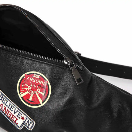 Trendy Crossbody Fanny Pack with Patches – Stylish Belt Bag for Casual Streetwear