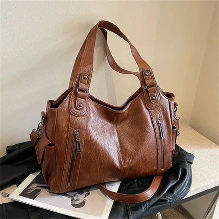 Women's Leather Hobo Bag – Spacious Shoulder Tote with Premium Finish