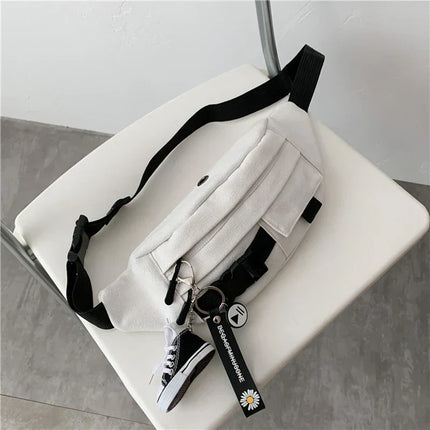 Trendy Crossbody & Waist Bag with Keychain ‒ Spacious Adjustable Strap Hip & Shoulder Bag