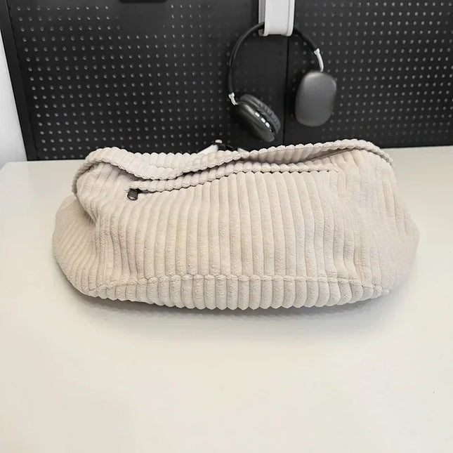 Trendy Corduroy Crossbody Bag – Spacious, Adjustable, and Comfortable