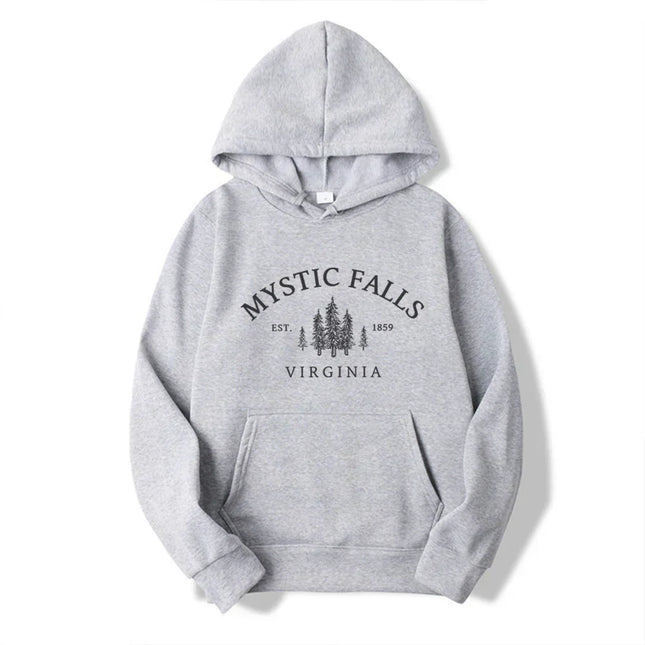 Title Mystic Falls Virginia Hoodie Salvatores Shirt Unisex Long Sleeve Crew Neck Pullovers Hoodies Casual Sweater For Vampire Fans