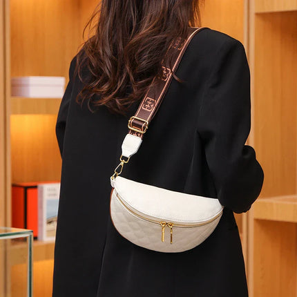 Quilted Black Belt Bag | Gold Hardware Adjustable Waist / Crossbody Bag – Stylish Hands-Free Everyday Accessory