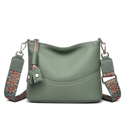 Black Crossbody Bag for Women – Adjustable Wide Strap Shoulder Bag with Multiple Pockets