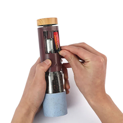 Electric Herb Grinder 7.1" x 2" – Ceramic Salt & Pepper Mill for Easy Cooking