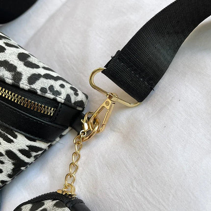 Leopard Print Crossbody & Waist Bag – Adjustable Strap, Mini Pouch, Trendy Animal Print