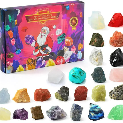 Crystal Advent Calendar – 24 Natural Gemstones & Healing Crystals Christmas Countdown