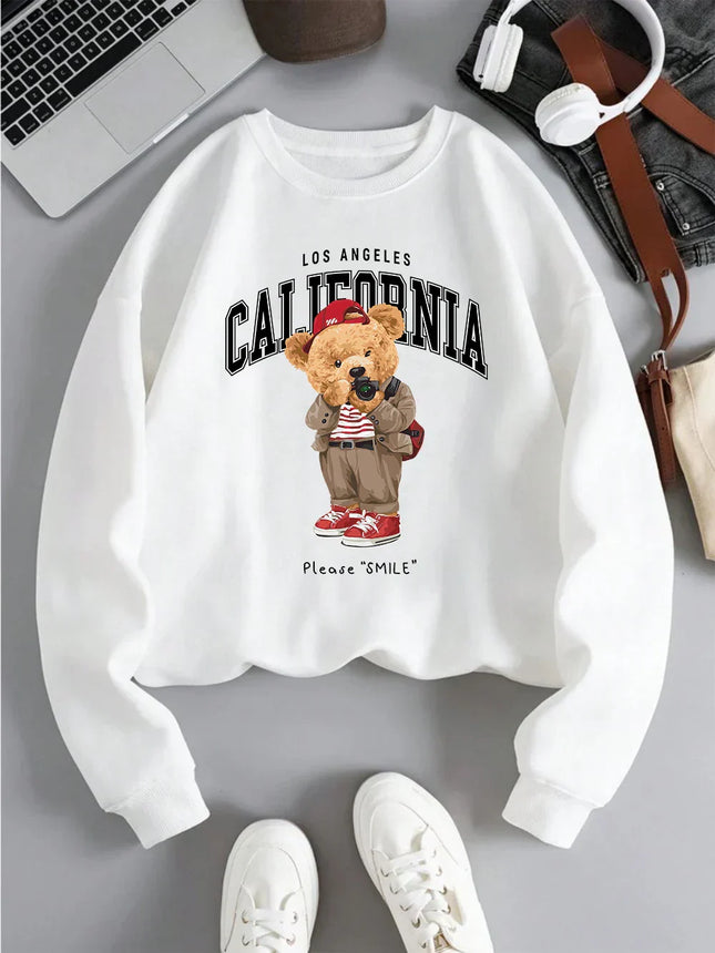 Unisex California Bear Sweater - Oversized Sweater with Bear Print