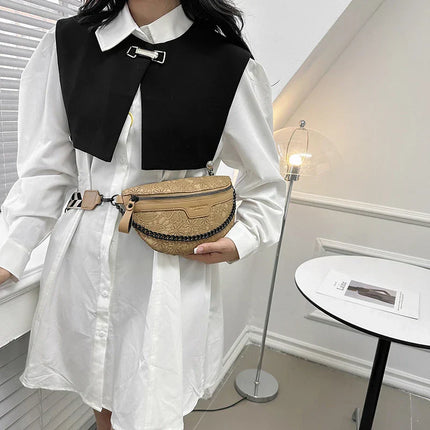 Trendy Crossbody Shoulder Bag with Chain Strap & Detachable Pouch – Versatile Waist, Shoulder, or Crossbody Wear