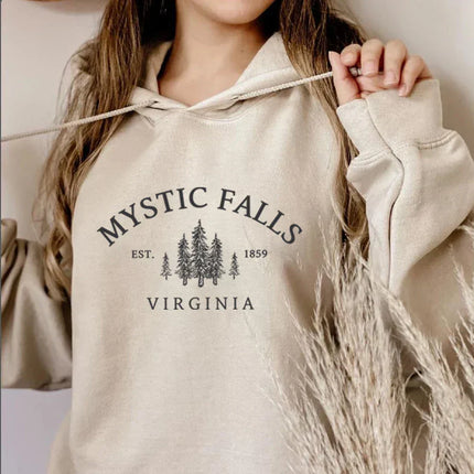Title Mystic Falls Virginia Hoodie Salvatores Shirt Unisex Long Sleeve Crew Neck Pullovers Hoodies Casual Sweater For Vampire Fans