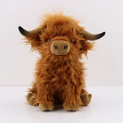 Highland Cow Plush Toy – Realistic 29 cm Soft & Fluffy Stuffed Animal – Ideal Gift for Kids & Adults