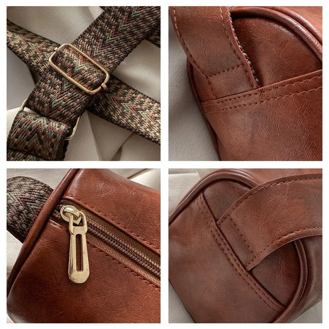 Stylish Leather Shoulder Bag with Braided Strap – Durable, Comfortable, and Spacious