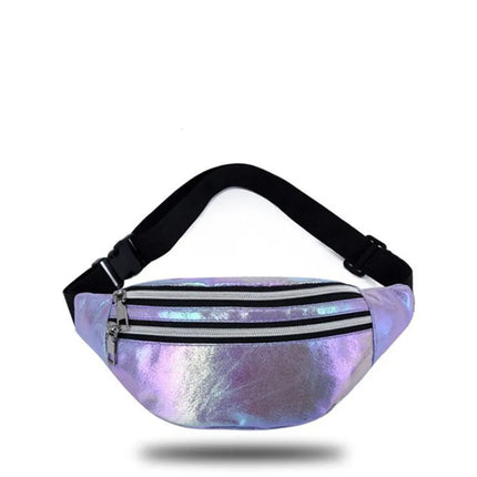 Holographic Crossbody Hip Bag – Trendy Festival Waist Pack with Adjustable Strap