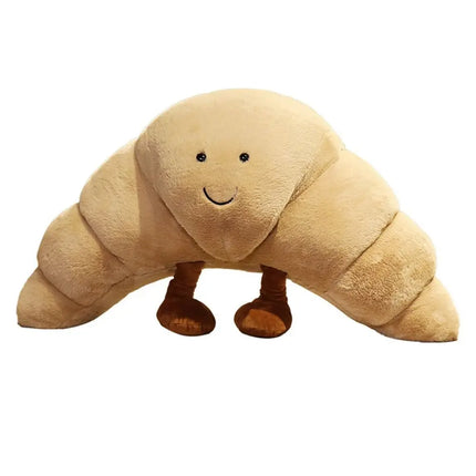 Croissant Plush Pillow – Soft & Funny Smiling Croissant Cushion