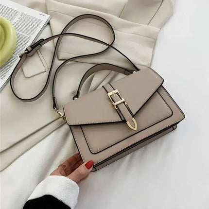 Elegant PU Leather Crossbody Bag with Buckle Closure – Chic Shoulder Bag for Women
