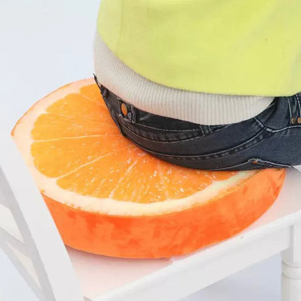 Round Fruit Cushion – Plush Watermelon, Orange & Lime Seat Pad for Home Decor and Comfort