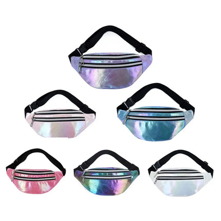 Holographic Crossbody Hip Bag – Trendy Festival Waist Pack with Adjustable Strap
