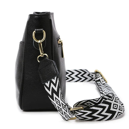 Stylish Women's Shoulder Bag with Wide Strap – Versatile Crossbody Purse with Spacious Compartments